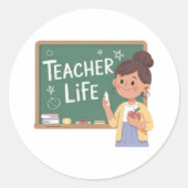 Teacher Life Cute Teacher Chalkboard Sticker Teach (Voorkant)