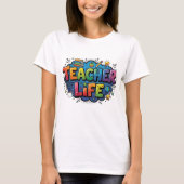 Teacher Life Pop Art Comic Style Appreciation T-shirt (Voorkant)