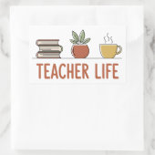 Teacher Life Rechthoekige Sticker (Tas)