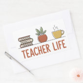 Teacher Life Rechthoekige Sticker (Envelop)