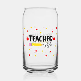 Teacher Life Schattigee School kan glasfolie verpa Blikvorm Glas