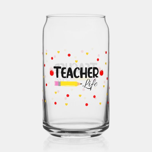 Teacher Life Schattigee School kan glasfolie verpa Blikvorm Glas (Voorkant)