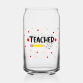Teacher Life Schattigee School kan glasfolie verpa Blikvorm Glas (Achterkant)