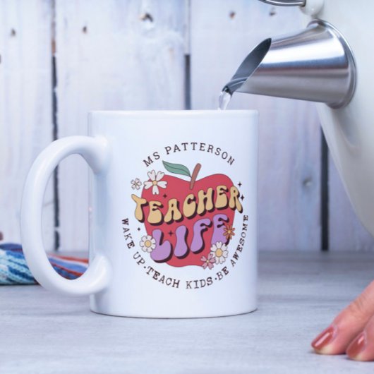 Teacher Life Wake Teach School gepersonaliseerde n Koffiemok