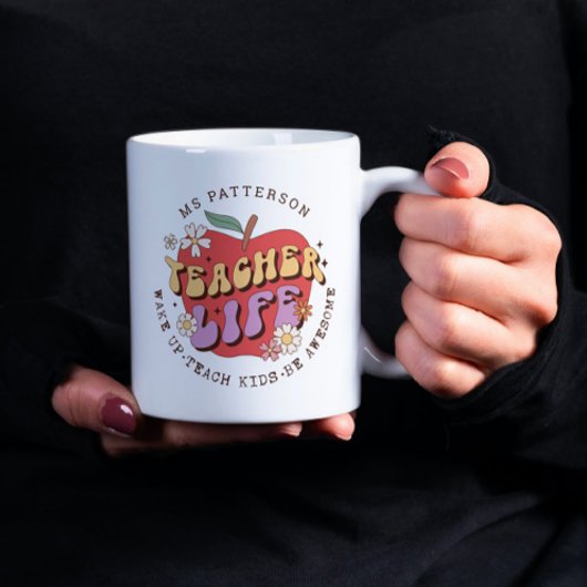 Teacher Life Wake Teach School gepersonaliseerde n Koffiemok