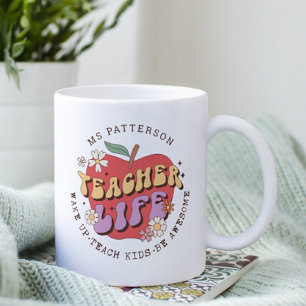 Teacher Life Wake Teach School gepersonaliseerde n Koffiemok