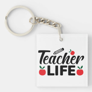 Teacher Life Wordart Sleutelhanger