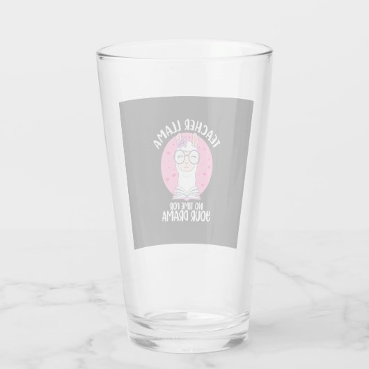 Teacher Llama Glas (Achterkant)