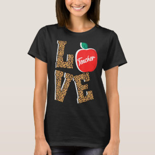 Teacher Love Leopard Cheetah Print Teachers Team T-shirt