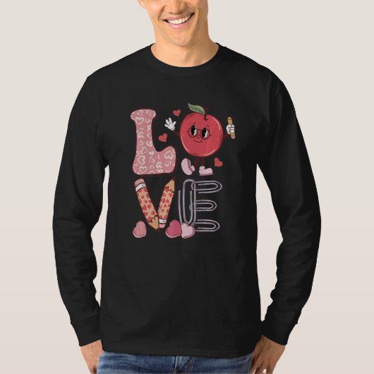 Teacher Love Retro Groovy Teachers Day T-shirt (Voorkant)