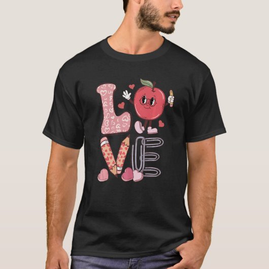 Teacher Love Retro Groovy Teachers Day T-shirt (Voorkant)