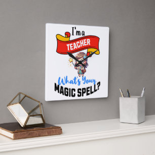 Teacher Magic Spell – Leuk cadeau idee Vierkante Klok