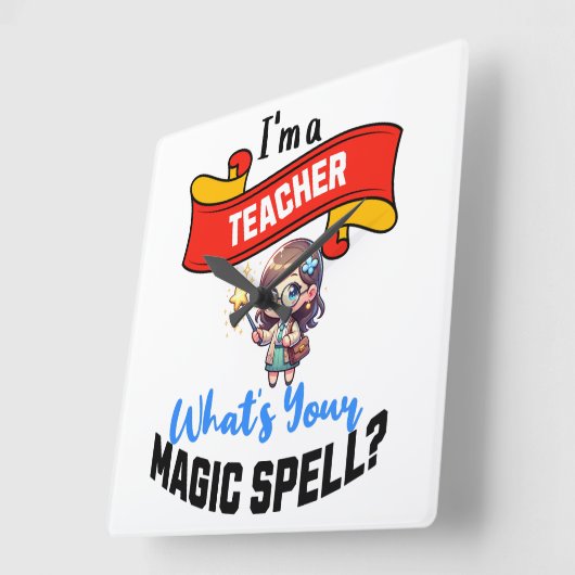 Teacher Magic Spell – Leuk cadeau idee Vierkante Klok (Hoek)