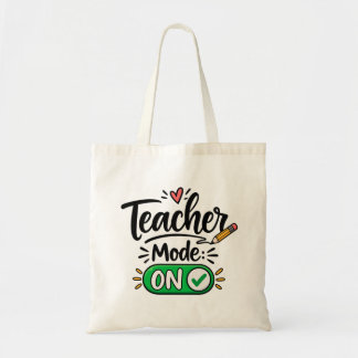 Teacher Mode AAN Boodschappentas | Grappige Rugzak Tote Bag