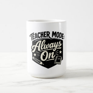 Teacher Mode Altijd Aan T-shirt – Grappige Retro B Koffiemok