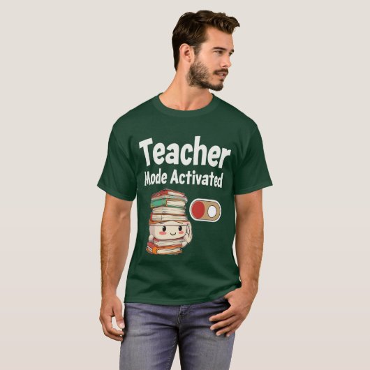 Teacher Mode geactiveerd Terug naar school T-shirt (Voorkant volledig)