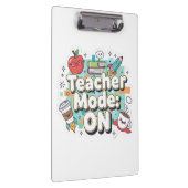 Teacher Mode: ON – Cute Funny Teacher Back to Scho Klembord (Rechts)