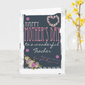 Teacher Moederdag kaart trendy en modern (Gele Bloem)