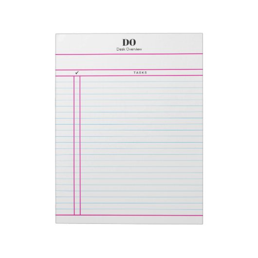 Teacher Monogram Daily To Do List Notepad Notitieblok (Linkerzijde)