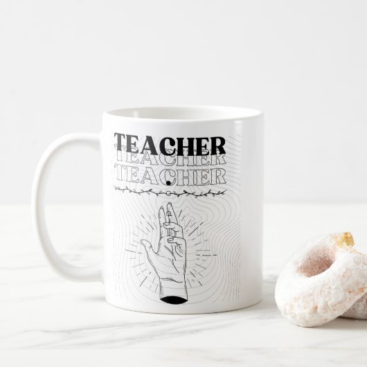 Teacher Mug – Ceramic Coffee Mug  Koffiemok (Met donut)