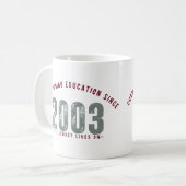 Teacher Mug - Championing education Since 2003 Koffiemok (Voorkant links)