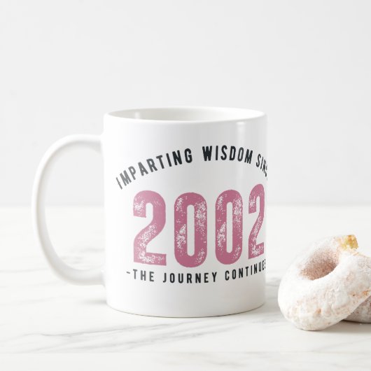 Teacher Mug - Imparting Wisdom Since 2002 Koffiemok (Met donut)