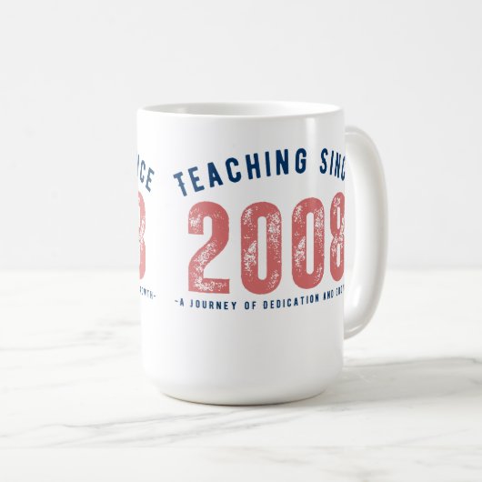 Teacher mug | Teaching since 2008 Koffiemok (Voorkant rechts)
