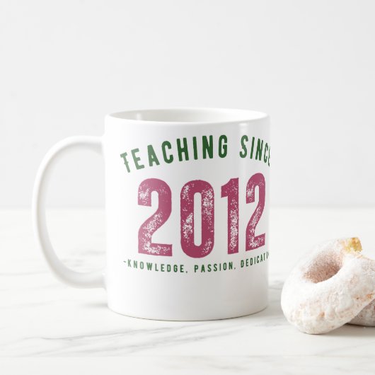 Teacher mug | Teaching Since 2012 Koffiemok (Met donut)