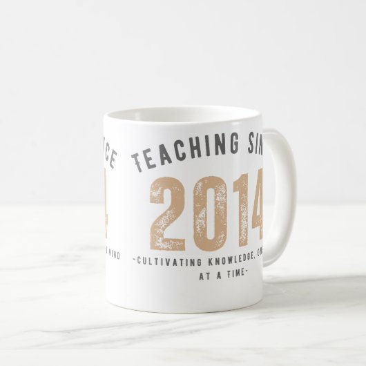 Teacher Mug | Teaching Since 2014 Koffiemok (Voorkant rechts)