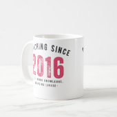 Teacher Mug | Teaching Since 2016 Koffiemok (Voorkant links)