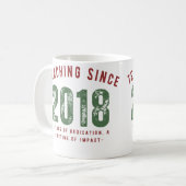 Teacher Mug | Teaching Since 2018 Koffiemok (Voorkant links)