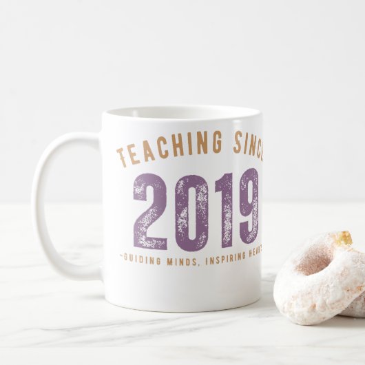 Teacher Mug | Teaching Since 2019 Koffiemok (Met donut)