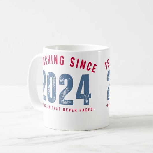 Teacher Mug | Teaching Since 2024 Koffiemok (Voorkant links)