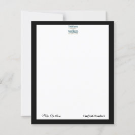 Teacher name elegant quote modern white frame