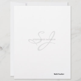 Teacher name elegant quote modern white frame briefhoofd