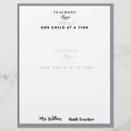 Teacher name elegant quote modern white frame briefhoofd