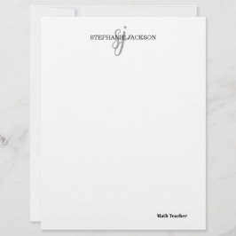 Teacher name elegant quote modern white frame briefhoofd