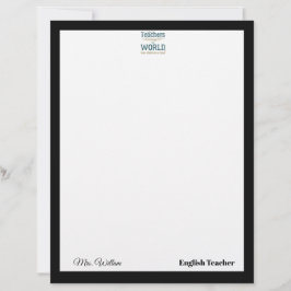 Teacher name elegant quote modern white frame briefhoofd
