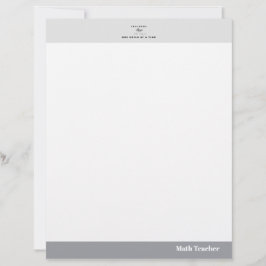 Teacher name elegant quote modern white frame briefhoofd