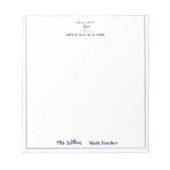Teacher name elegant quote modern white frame notitieblok (Voorkant)