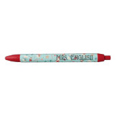 Teacher Name || Holiday Cookies and Candy Pattern Blauwe Inkt Pen (Voorkant)