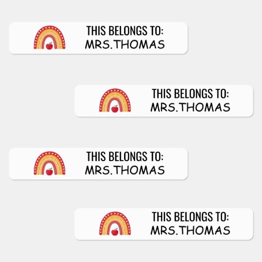 Teacher Name Labels – Personalized Rainbow Design (Groep)