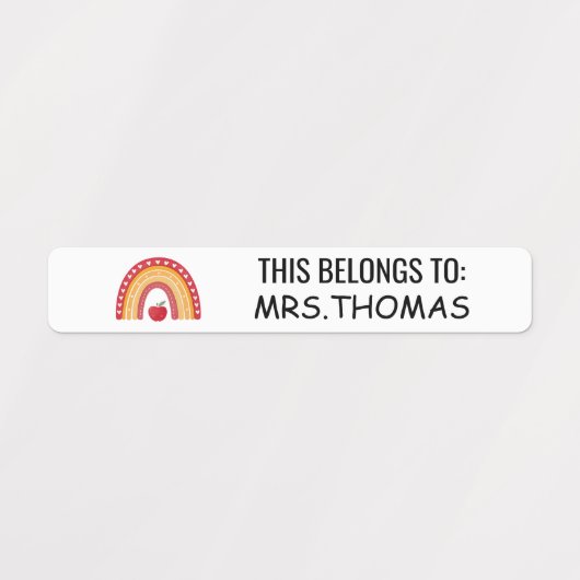 Teacher Name Labels – Personalized Rainbow Design (Design 2)