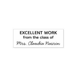 Teacher name personalized excellent work grading  zelfinktende stempel