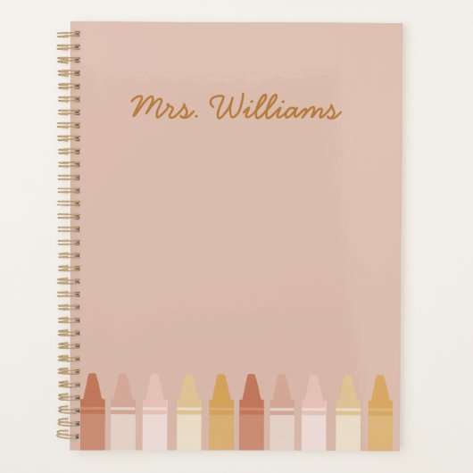 Teacher Name Planner | Trendy Boho Crayons (Voorkant)