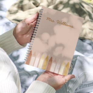 Teacher Name Planner Trendy Boho Crayons