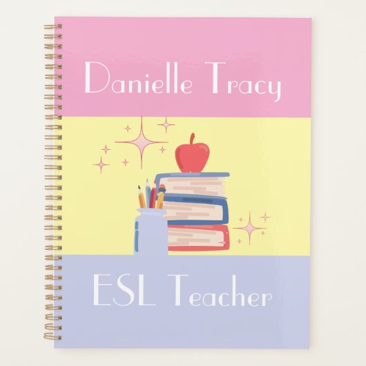 Teacher Name & Specialty/Grade Colorful Custom Planner (Voorkant)