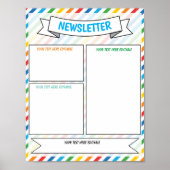 Teacher Nieuwsbrief bewerkbare sjabloon Poster (Voorkant)