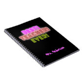 Teacher Notebook with Neon Writing / Neon Script Notitieboek (Rechterzijde)