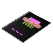 Teacher Notebook with Neon Writing / Neon Script Notitieboek (Linkerzijde)
